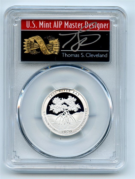 2020 S 25C Silver Salt River Bay Quarter PCGS PR70DCAM FS Cleveland Arrows