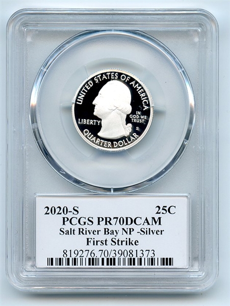 2020 S 25C Silver Salt River Bay Quarter PCGS PR70DCAM FS Cleveland Arrows