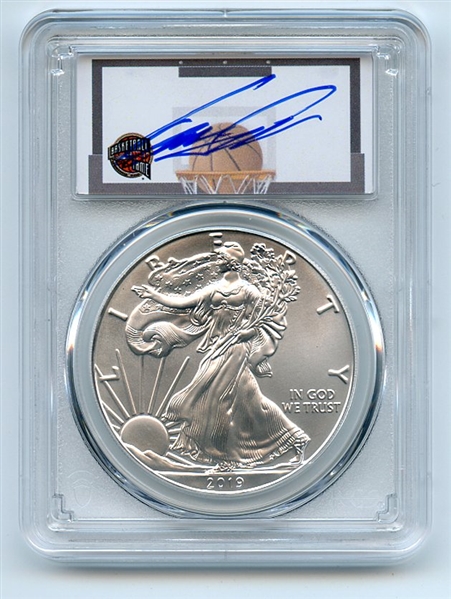 2019 $1 American Silver Eagle 1oz Dollar PCGS MS70 FS Dominique Wilkins