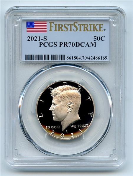 2021 S 50C Kennedy Half Dollar PCGS PR70DCAM First Strike