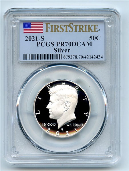 2021 S 50C Silver Kennedy Half Dollar PCGS PR70DCAM First Strike