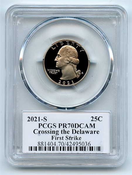 2021 S 25C Clad Crossing the Delaware Quarter PCGS PR70DCAM FS Cleveland Eagle