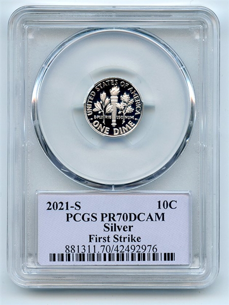 2021 S 10C Silver Roosevelt Dime PCGS PR70DCAM First Strike Cleveland Eagle