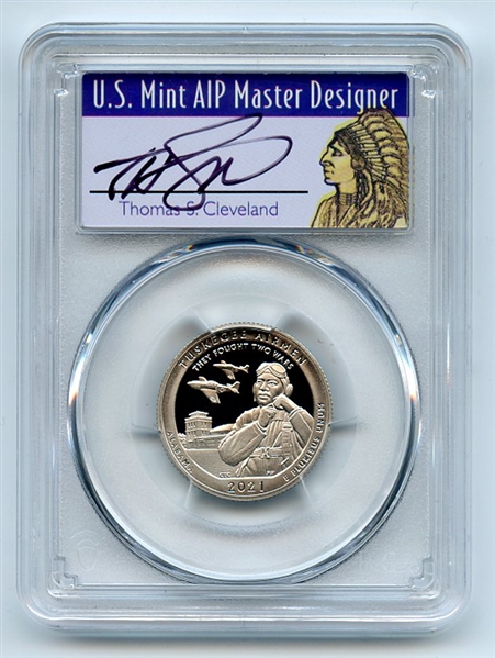 2021 S 25C Clad Tuskegee Airmen Quarter PCGS PR70DCAM FS Cleveland Native