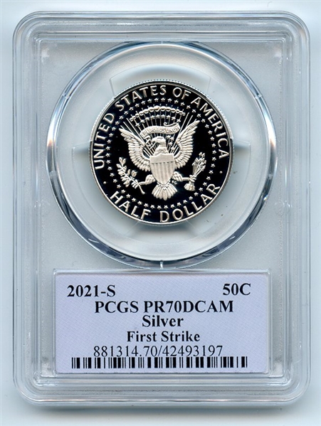 2021 S 50C Silver Kennedy Half Dollar PCGS PR70DCAM FS Cleveland Native