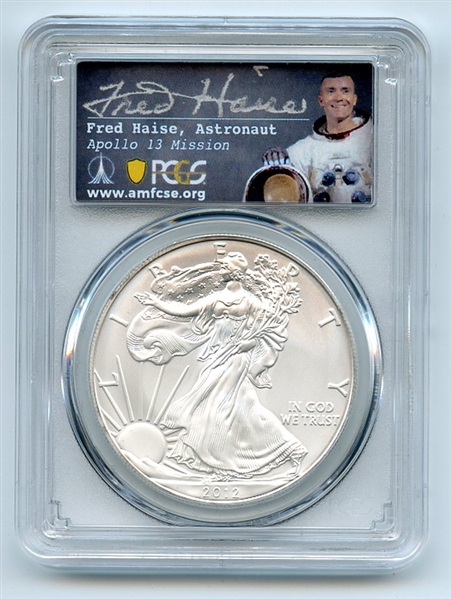 2012 (S) $1 American Silver Eagle PCGS MS70 Fred Haise