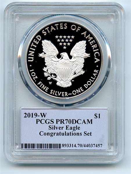 2019 W $1 American Silver Eagle Congratulations PCGS PR70DCAM Cleveland Native