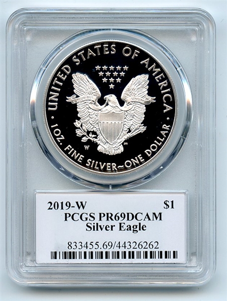 2019 W $1 Proof Silver Eagle PCGS PR69DCAM Thomas Cleveland Eagle