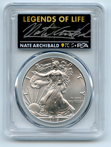 2019 $1 American Silver Eagle PCGS PSA MS70 Legends of Life Nate Archibald