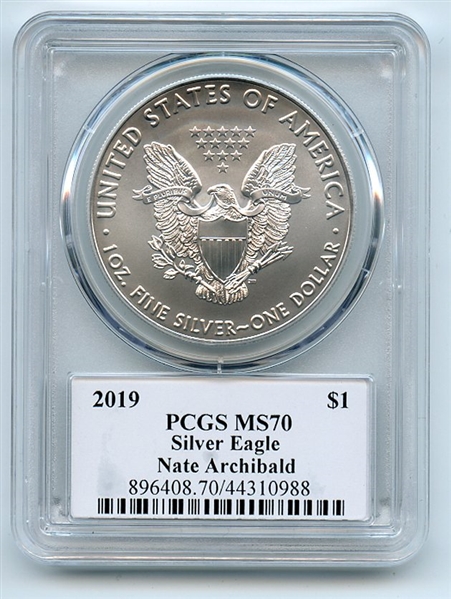 2019 $1 American Silver Eagle PCGS PSA MS70 Legends of Life Nate Archibald