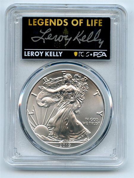 2019 $1 American Silver Eagle PCGS PSA MS70 Legends of Life Leroy Kelly
