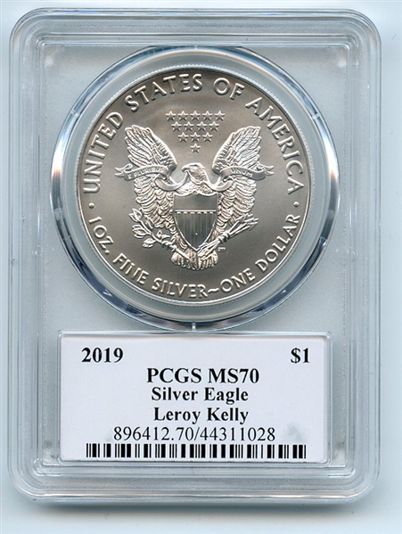 2019 $1 American Silver Eagle PCGS PSA MS70 Legends of Life Leroy Kelly