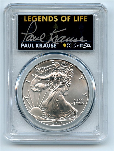 2019 $1 American Silver Eagle PCGS PSA MS70 Legends of Life Paul Krause