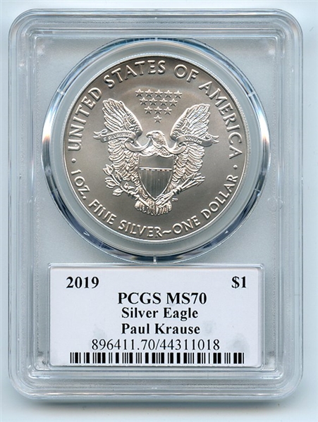 2019 $1 American Silver Eagle PCGS PSA MS70 Legends of Life Paul Krause