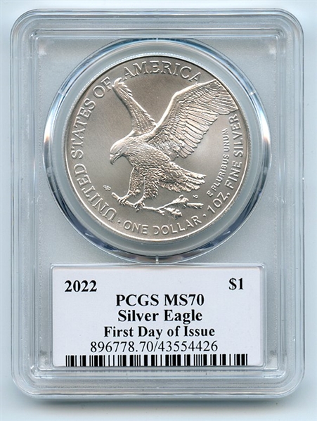 2022 $1 American Silver Eagle 1oz Dollar PCGS MS70 FDOI Thomas Cleveland Eagle