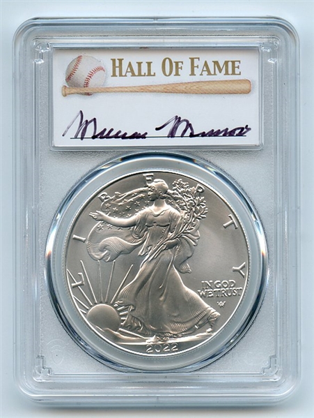 2022 $1 American Silver Eagle 1oz PCGS MS70 First Day of Issue FDI Minnie Minoso