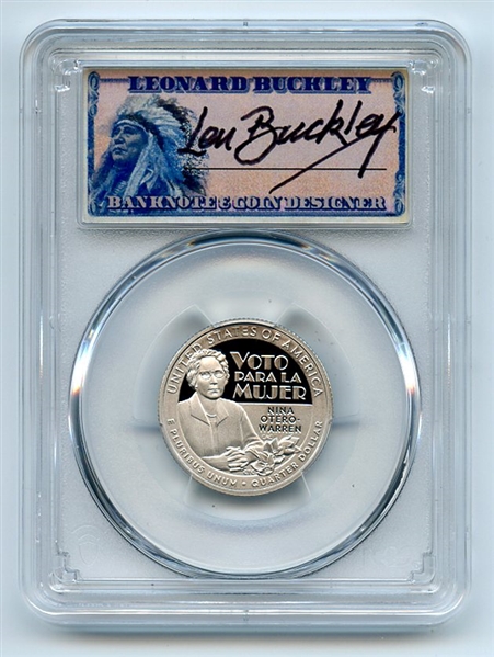 2022 S 25C Clad Nina Otero-Warren Quarter PCGS PR70DCAM FDOI Leonard Buckley