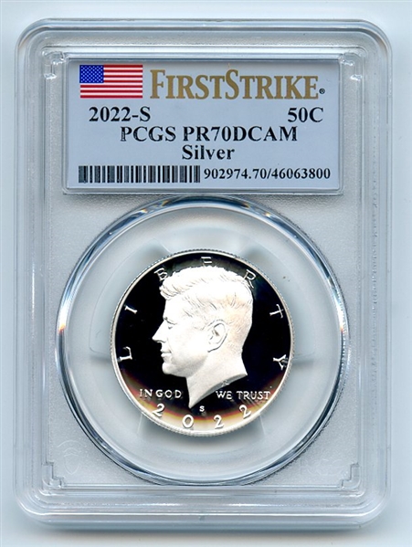 2022 S 50C Silver Kennedy Half Dollar PCGS PR70DCAM First Strike