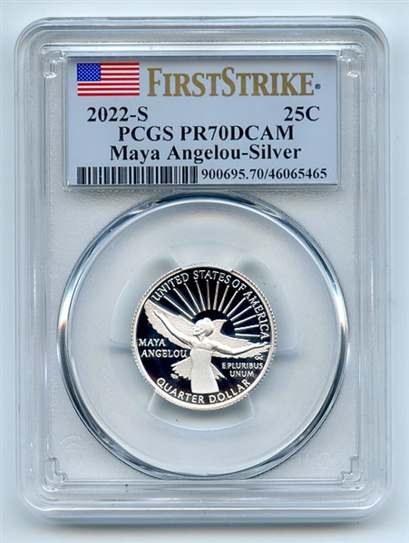 2022 S 25C Silver Maya Angelo Quarter PCGS PR70DCAM First Strike