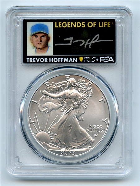 2023 $1 American Silver Eagle 1oz PCGS MS70 FDOI Legends of Life Trevor Hoffman