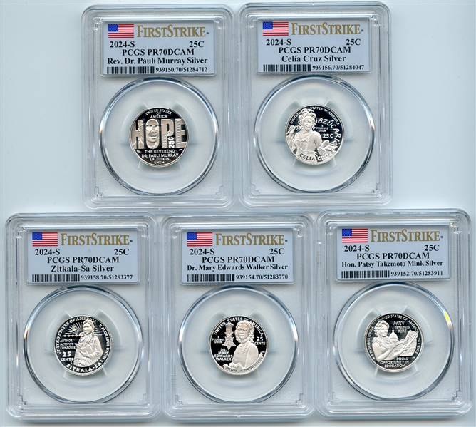 2024 S 25C Silver Womens Quarter Set PCGS PR70DCAM First Strike