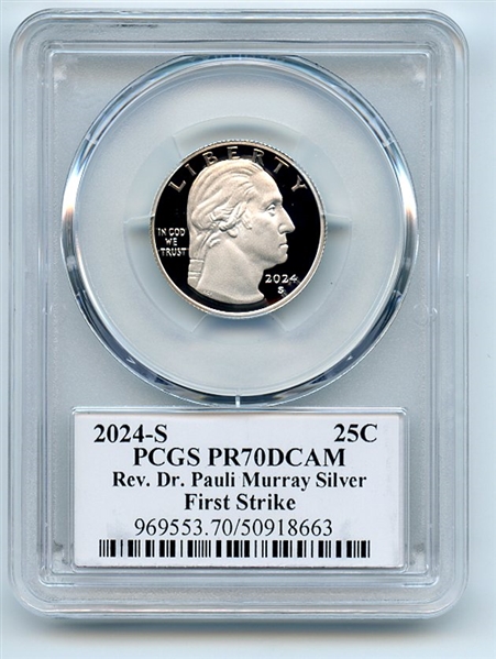 2024 S 25C Silver Patsy Takemoto Mink Quarter PCGS PR70DCAM FS Cleveland Arrows