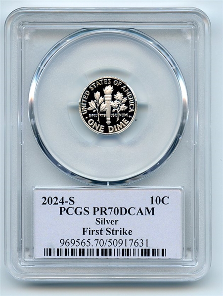 2024 S 10C Silver Roosevelt Dime PCGS PR70DCAM First Strike Cleveland Native