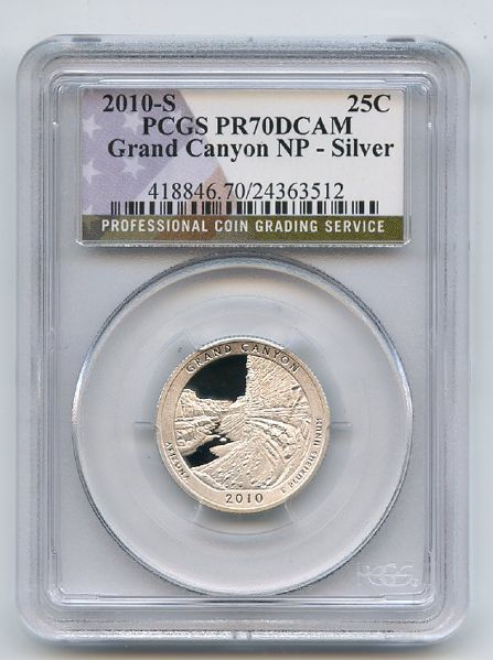 2010 S 25C Silver Grand Canyon Quarter PCGS PR70DCAM