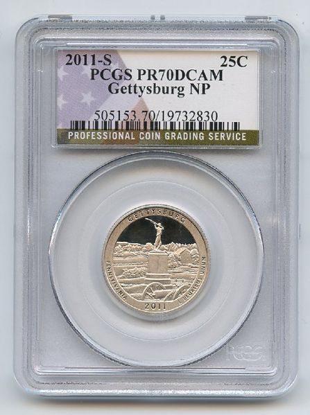 2011 S 25C Clad Gettysburg Quarter PCGS PR70DCAM