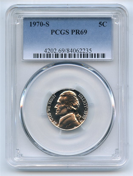 1970 S 5C Jefferson Nickel PCGS PR69