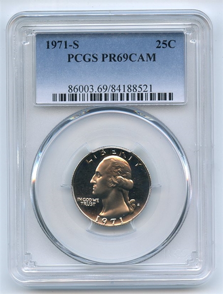1971 S 25C Washington Quarter PCGS PR69CAM