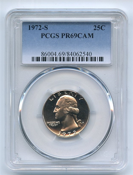 1972 S 25C Washington Quarter PCGS PR69CAM