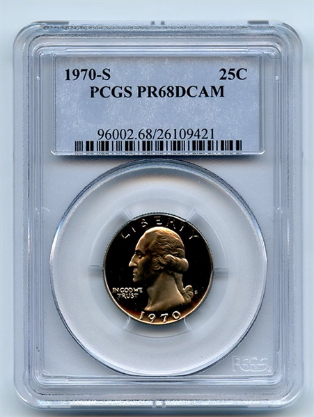 1970 S 25C Washington Quarter PCGS PR68DCAM