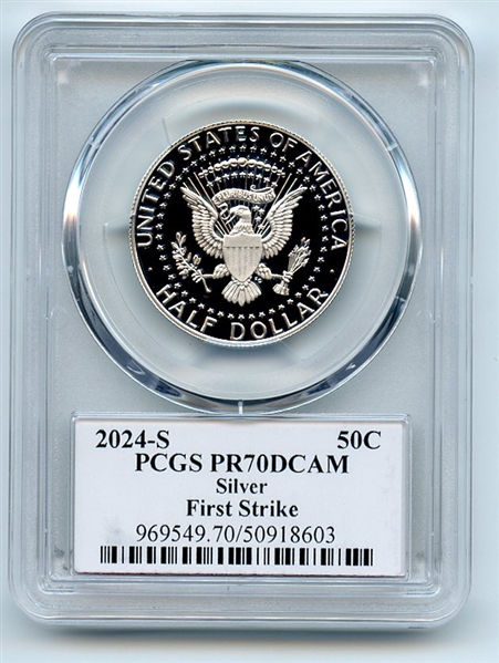 2024 S 50C Silver Kennedy Half Dollar PCGS PR70DCAM FS Cleveland Arrows