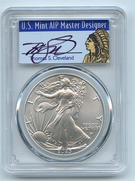 2025 $1 American Silver Eagle PCGS MS70 FS Thomas Cleveland Native 1 of 500