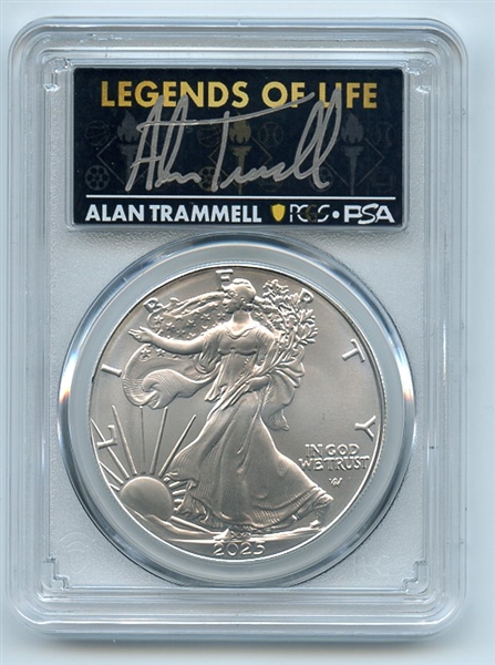 2025 $1 American Silver Eagle 1oz PCGS MS70 FS Legends of Life Alan Trammell