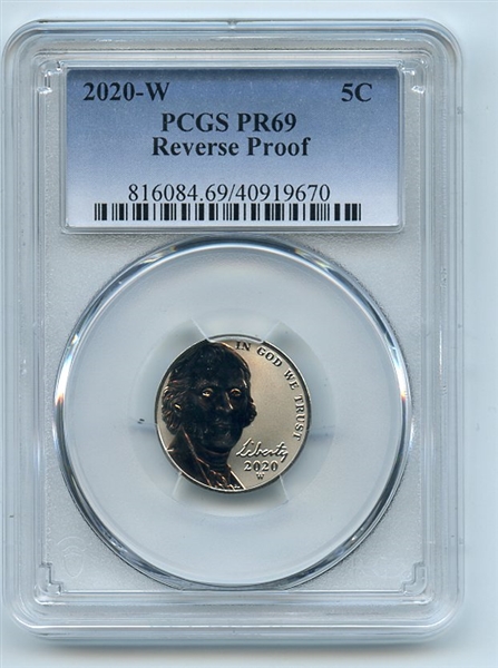 2020 W 5C Jefferson Nickel Reverse Proof PCGS PR69