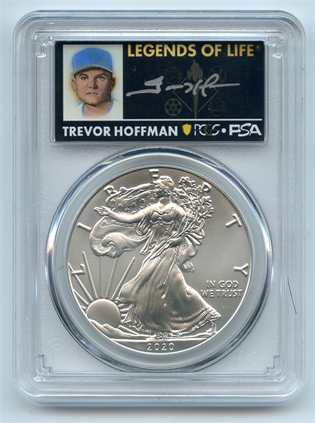 2020 $1 American Silver Eagle PCGS MS70 FS Legends of Life Trevor Hoffman