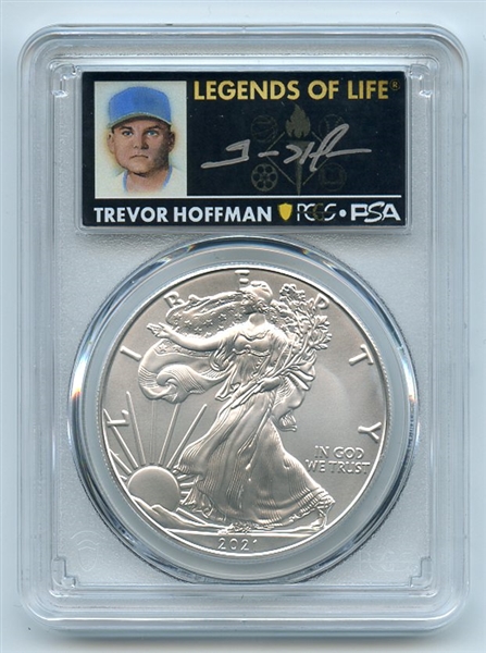 2021 $1 Silver Eagle T1 Last Production PCGS MS70 Legends of Life Trevor Hoffman