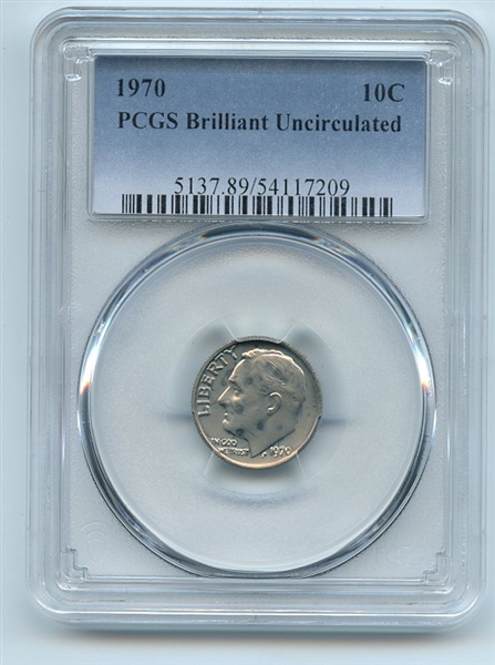 1970 10C Roosevelt Dime PCGS Brilliant Uncirculated BU