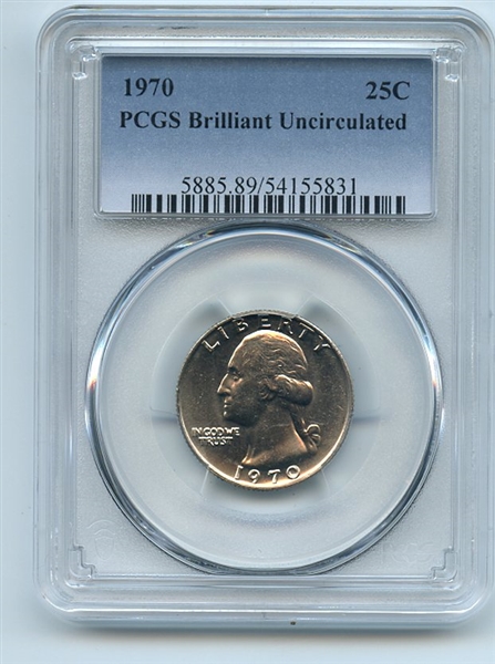 1970 25C Washington Quarter PCGS Brilliant Uncirculated BU