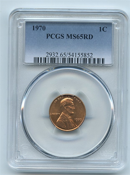 1970 1C Lincoln Cent PCGS MS65