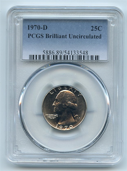 1970 D 25C Washington Quarter PCGS Brilliant Uncirculated BU