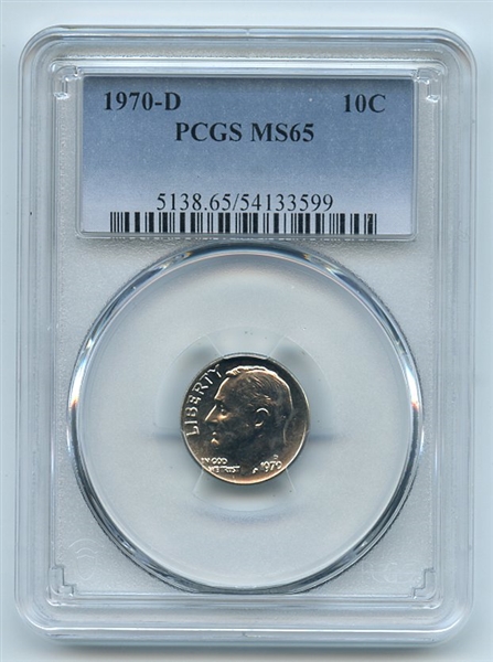 1970 D 10C Roosevelt Dime PCGS MS65