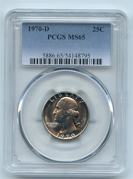 1970 D 25C Washington Quarter PCGS MS65