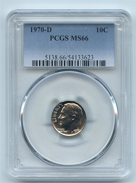 1970 D 10C Roosevelt Dime PCGS MS66
