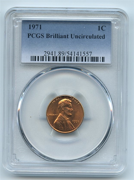 1971 1C Lincoln Cent PCGS Brilliant Uncirculated BU