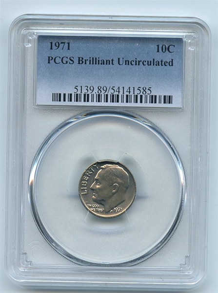 1971 10C Roosevelt Dime PCGS Brilliant Uncirculated BU