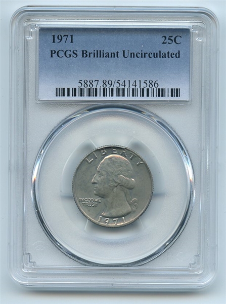 1971 25C Washington Quarter PCGS Brilliant Uncirculated BU
