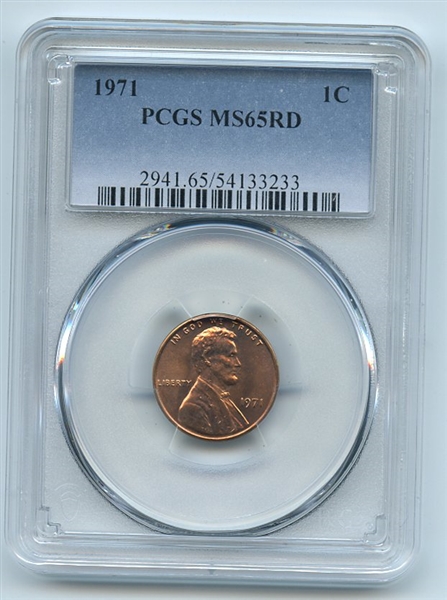 1971 1C Lincoln Cent PCGS MS65